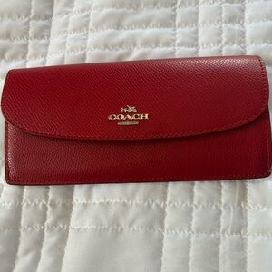Coach Red Leather Women's Wallet
